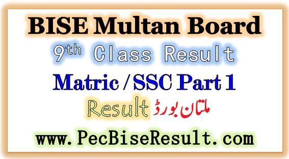 BISE Multan Board 9th Class Result 2022