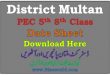 PEC Multan 5th 8th Class Date Sheet 2022