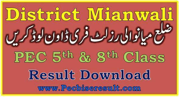 District Mianwali 5th 8th Class Result 2023