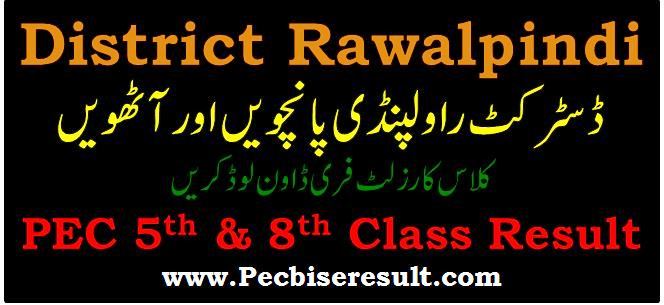 District Rawalpindi 5th 8th Class Result 2023