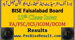 Faisalabad Inter Part2 Result 2022