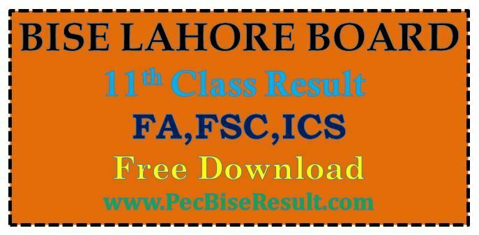 Inter Part 1 Result 2016 Lahore