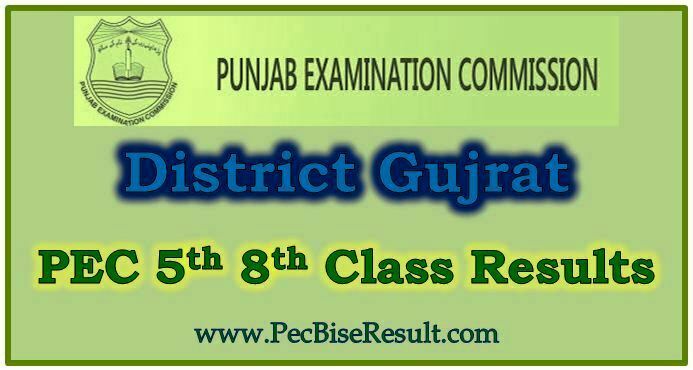 PEC 5th 8th Class Result 2023 Gujrat