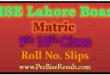 Roll No Slips 2022 Matric Lahore Board