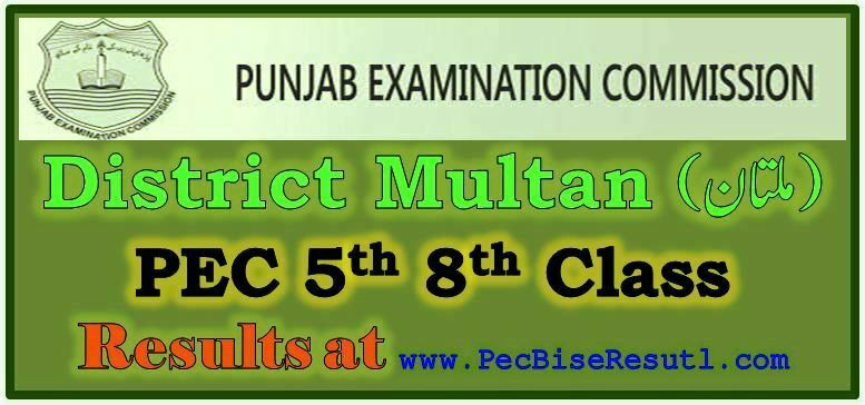 Multan PEC 5th 8th Class Result 2023