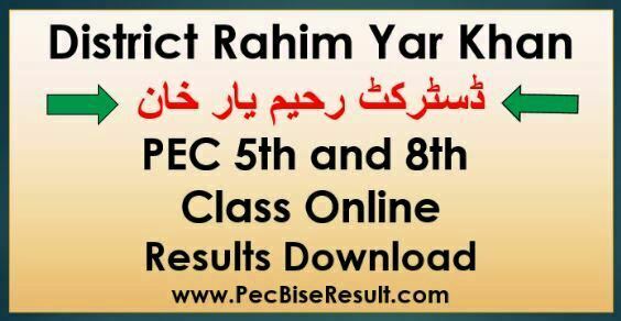 Rahim Yar Khan 5th 8th Class Result 2023