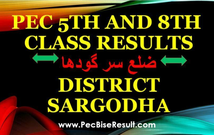 Sargodha PEC 5 8 Class Result 2023