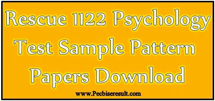 Psychometric/Psychology NTS Jobs Rescue 1122 Sample Test Papers 2023 Download
