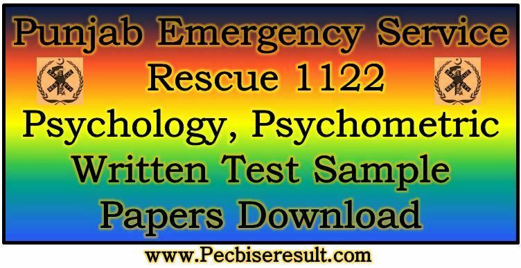 Psychometric Test Sample Papers 2023 Rescue 1122 NTS Jobs