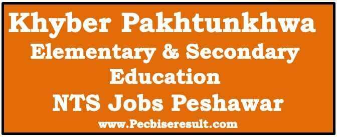 Peshawar NTS Elementary & Secondary Education Jobs 2017 Khyber Pakhtunkhwa