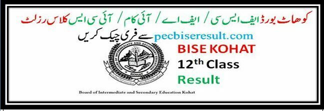 BISE Kohat FSc Result 2023 Part II