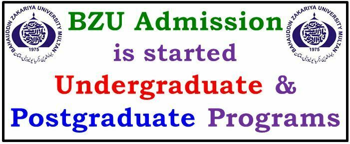 BZU Admission Undergraduate 2022