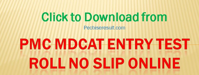 PMC National MDCAT Entry Test Roll No Slip 2023