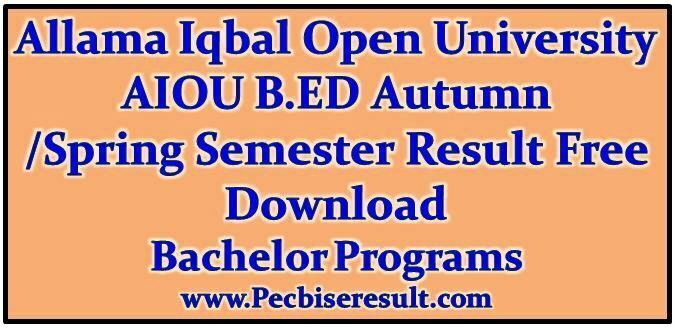 Allama Iqbal Open University Bed Result 2023