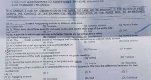 Past Paper of Sub Inspector Jobs through PPSC 2022