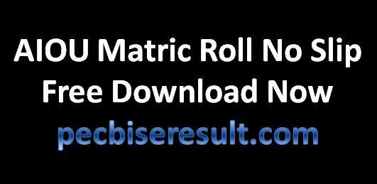 Free Download the AIOU Matric Roll No Slip 2022