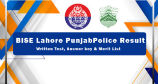 Punjab Police Test Result BISE Lahore 2022