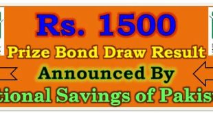 Prize Bond Draw Result 1500