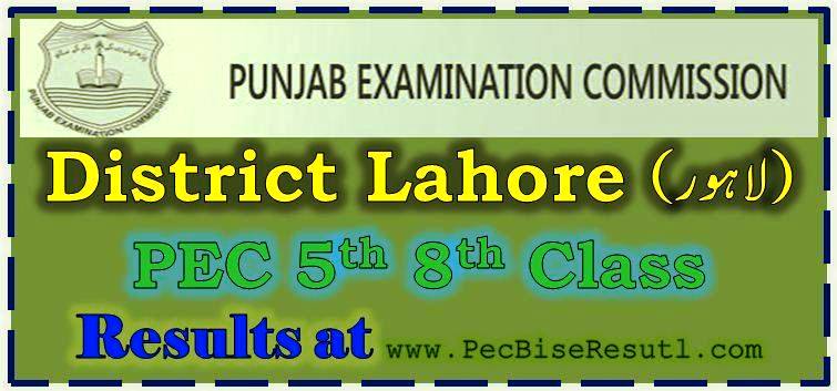 PEC Five Eight Class Reuslt 2023 Lahore
