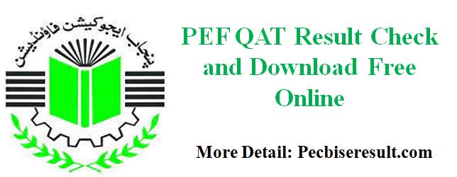 PEF QAT Result Check online
